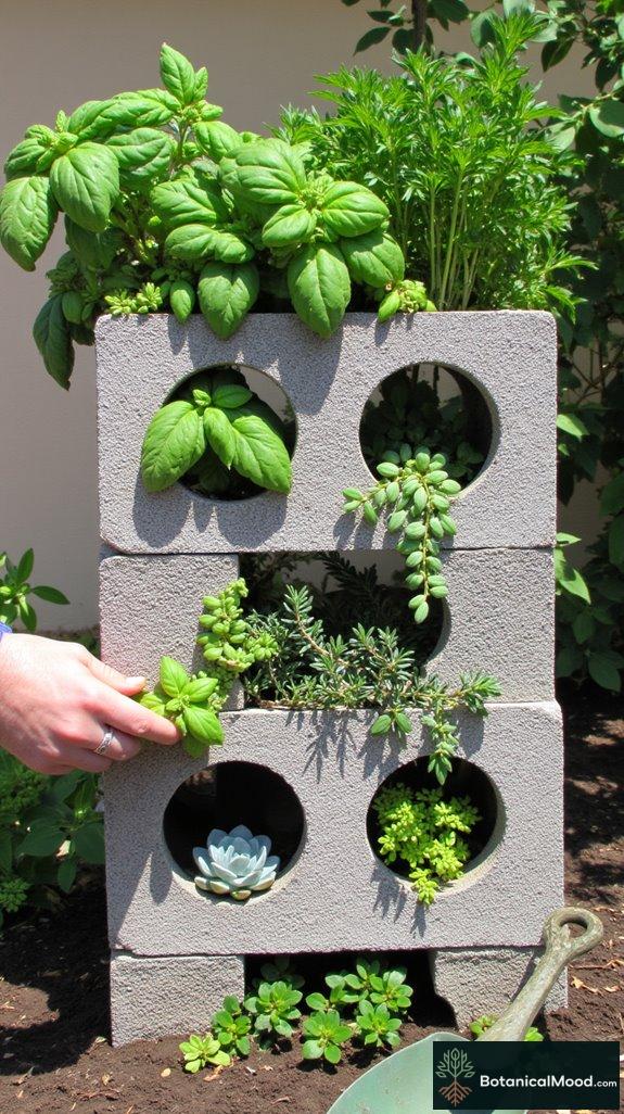 cinder block modular planters