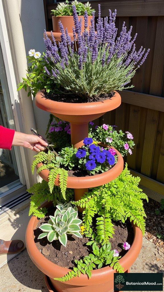compact tiered planters maximize space