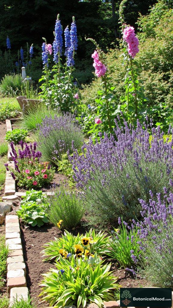 cottage garden brick borders