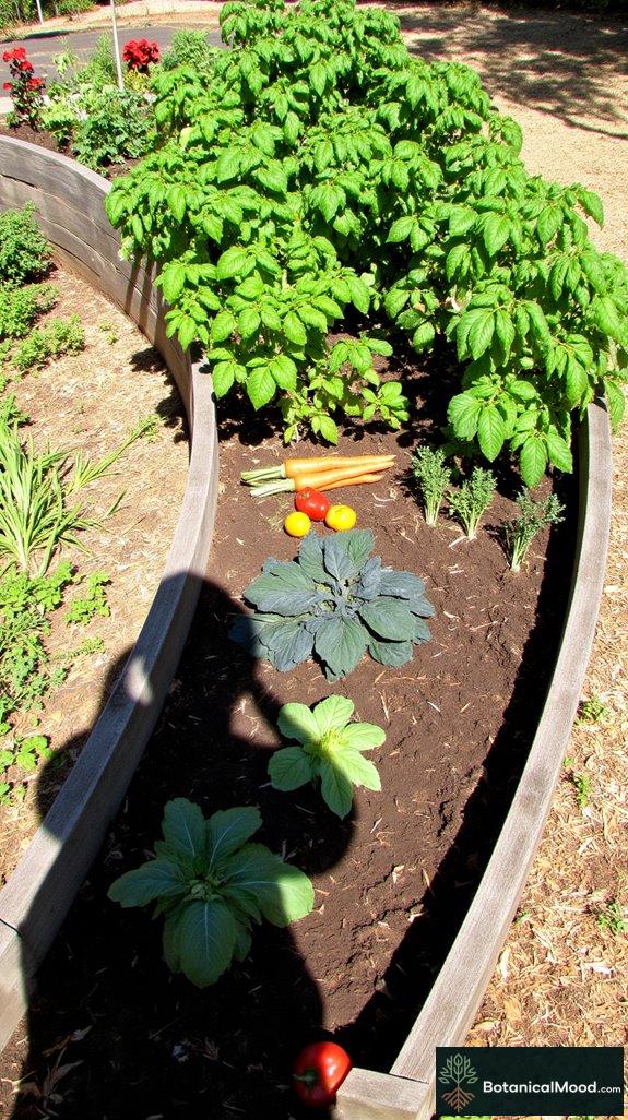 curved raised planting beds