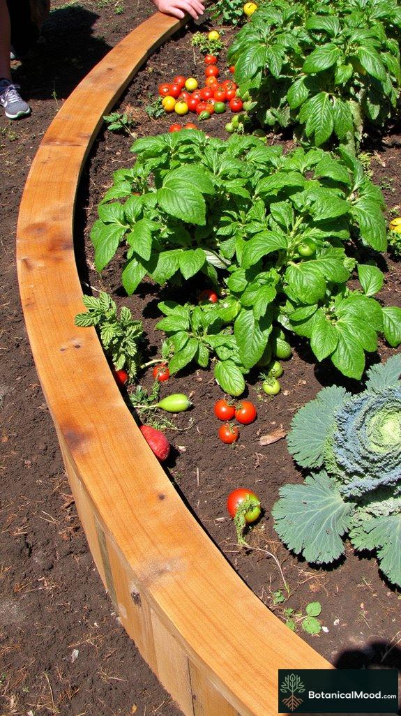 curved raised planting beds
