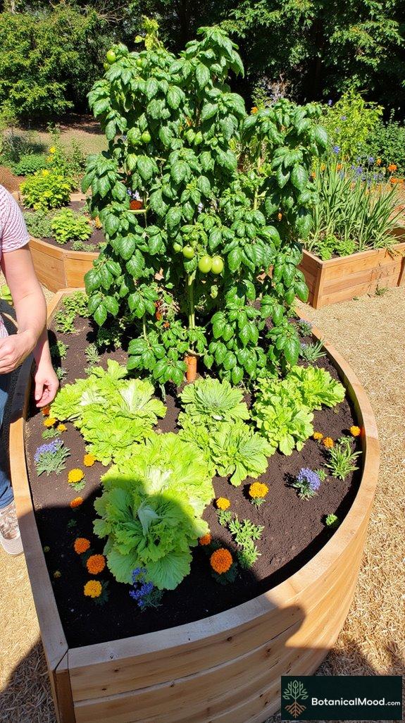 curved raised planting beds