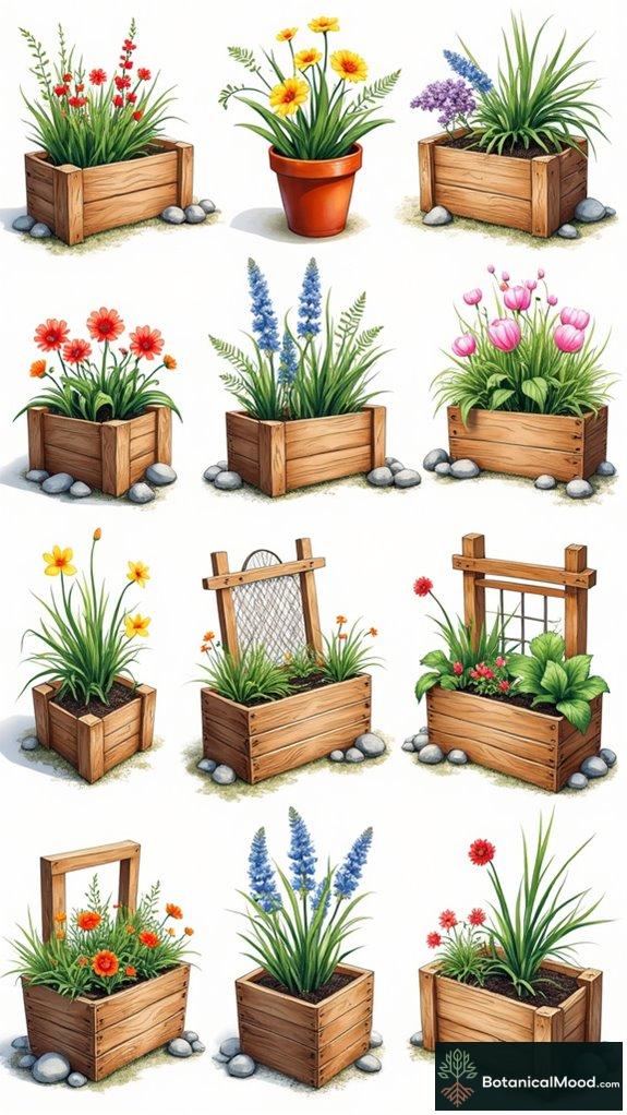 decorative wooden planter ideas