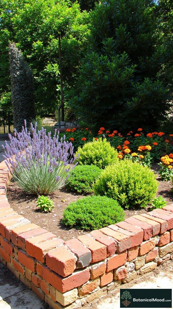durable rustic brick planting beds