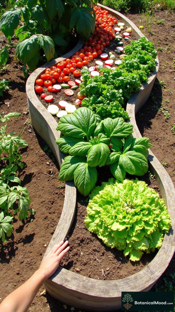 elegant curved raised beds