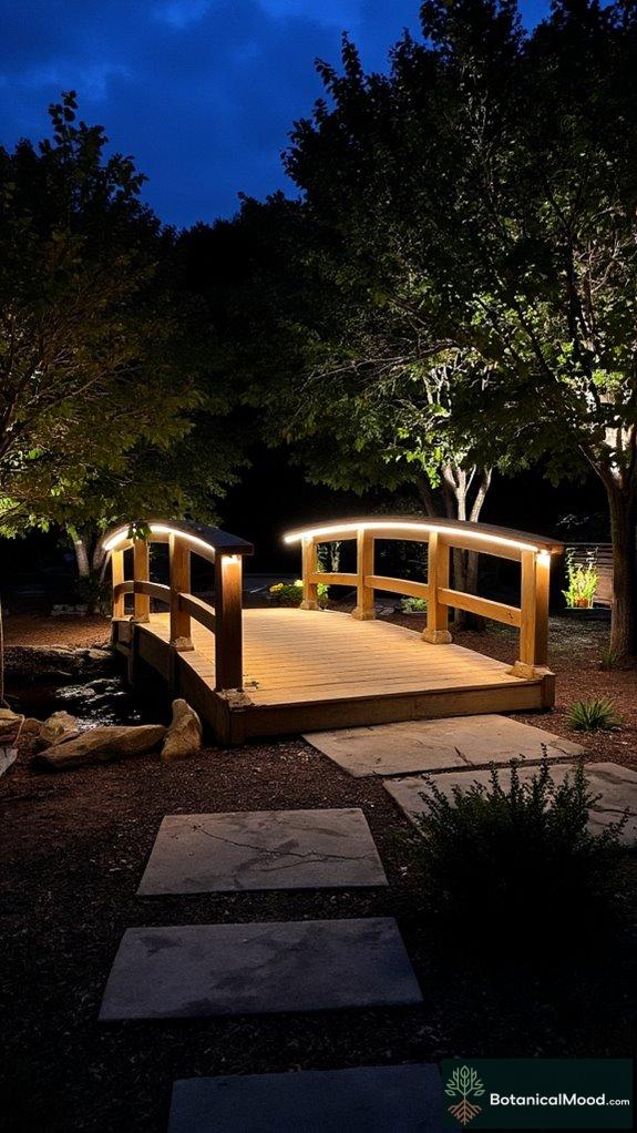 enchanting garden bridge lighting