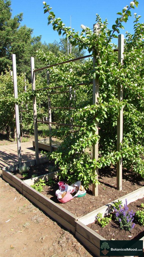 espalier trees on supports
