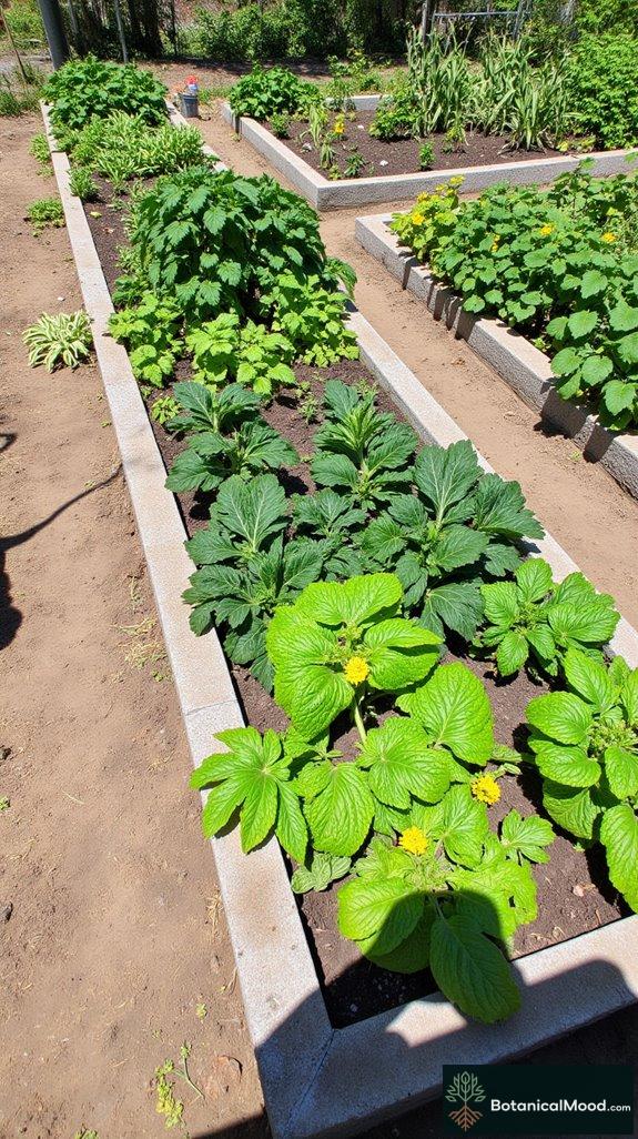 farm layout with multiple beds