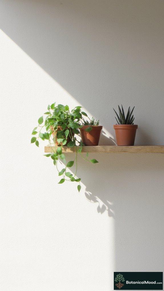 floating shelf plant elegance