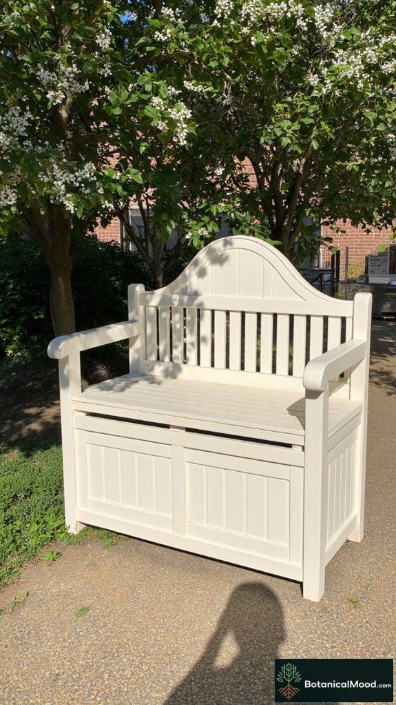 functional garden storage bench