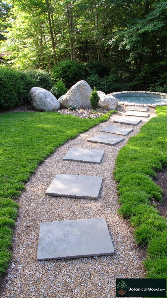 harmonious minimalist garden pathways
