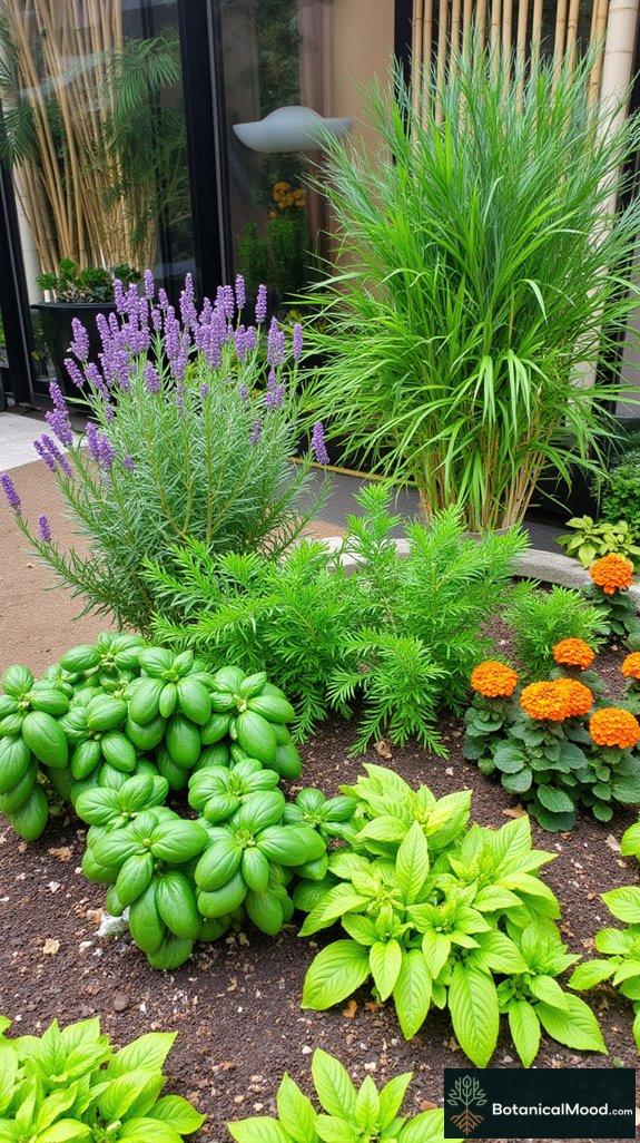 herbs flowers vibrant arrangement