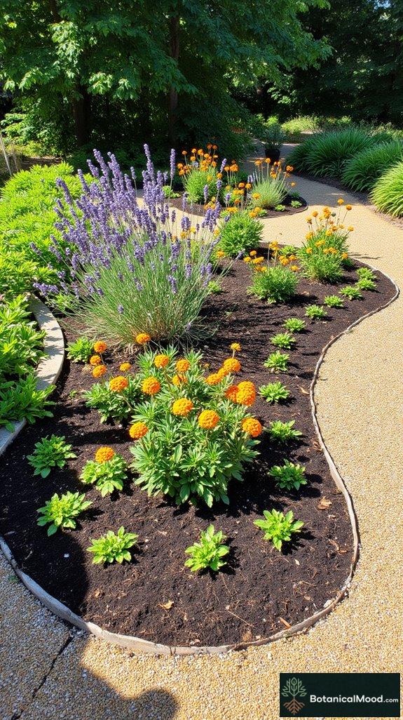 kidney shaped garden bed design