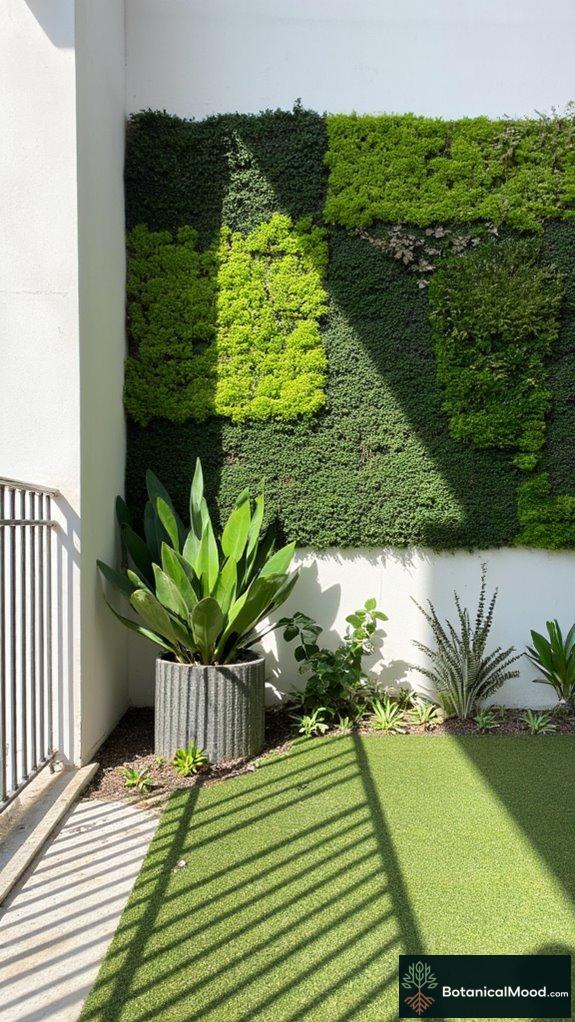 minimalist urban green walls