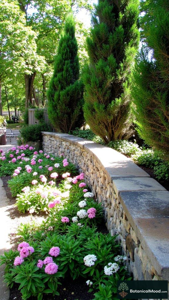 natural stone privacy walls