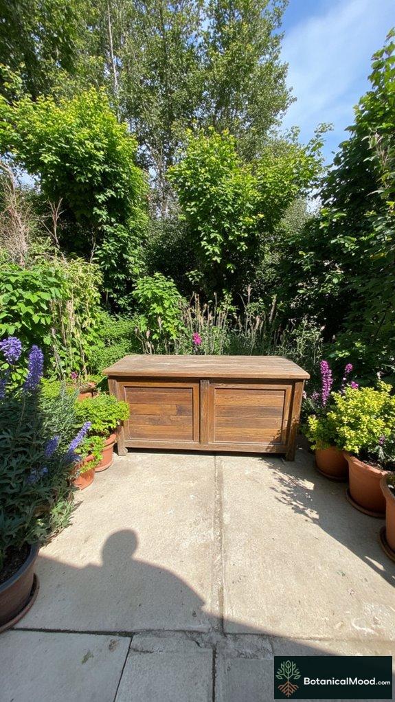 planters enhance garden benches