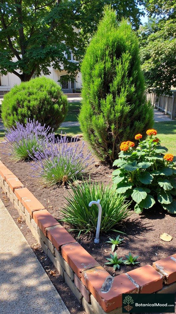 reclaimed brick garden beds