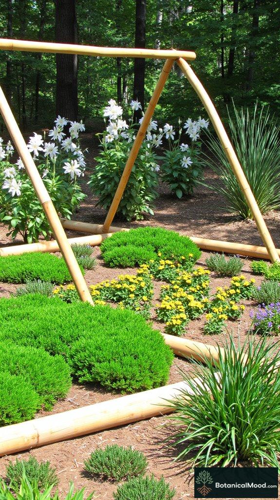 rustic bamboo garden borders