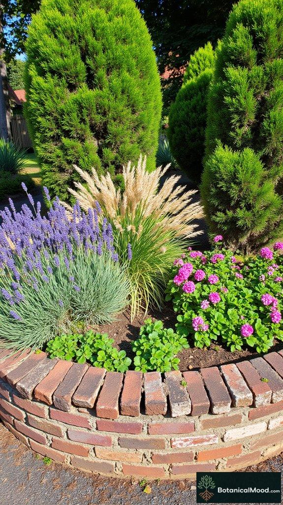 rustic brick garden beds