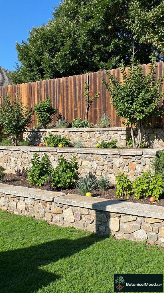 rustic tiered gardening bed