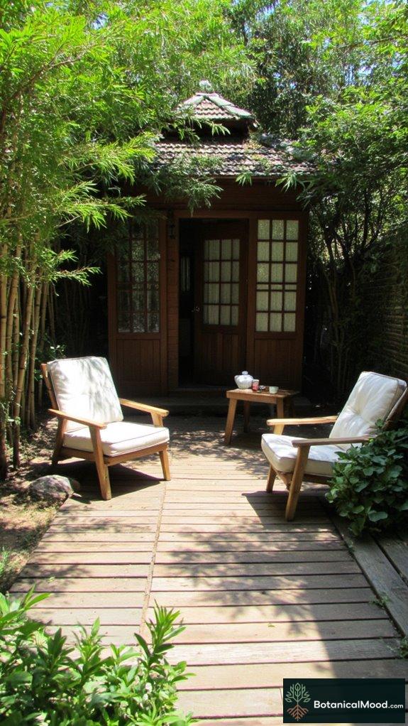 serene bamboo tea house