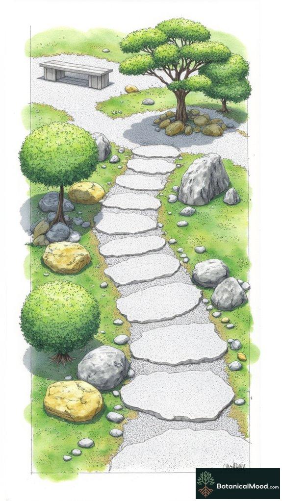 serene decorative pathway materials