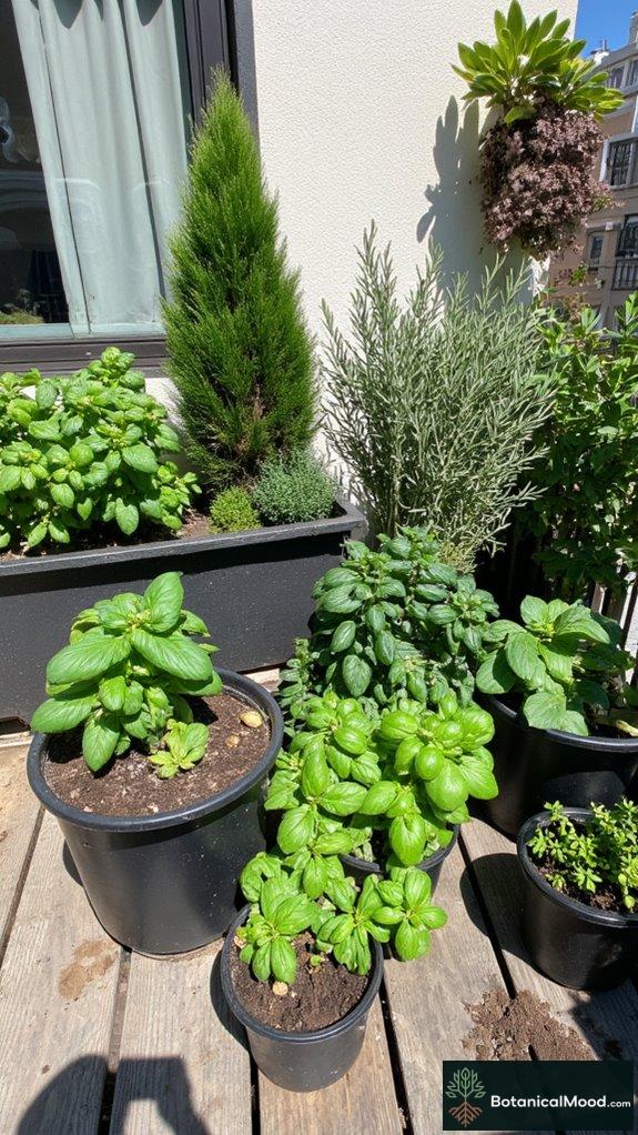 serene urban herb garden