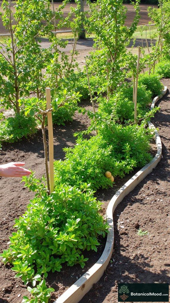 serpentine fruit tree bed