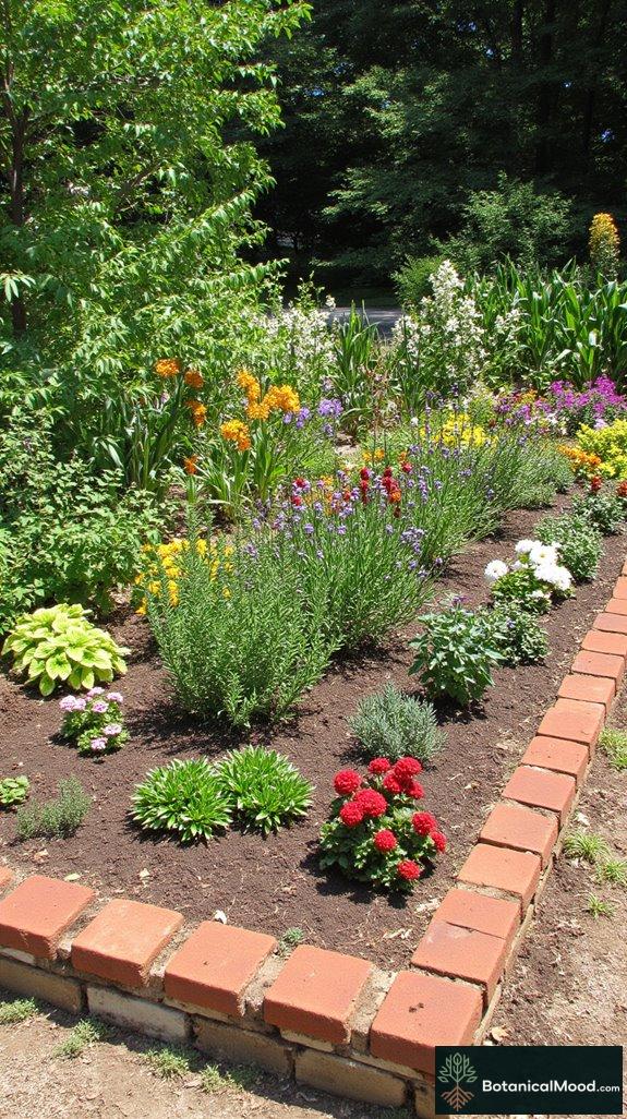 sunken brick border gardens