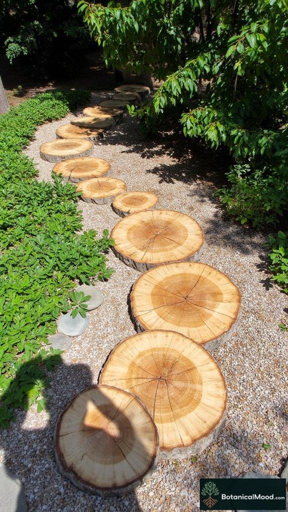 sustainable reclaimed wood pathway