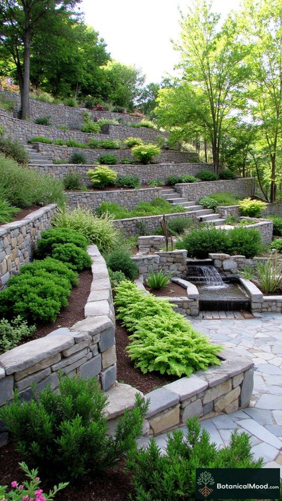 terraced hillside garden transformation