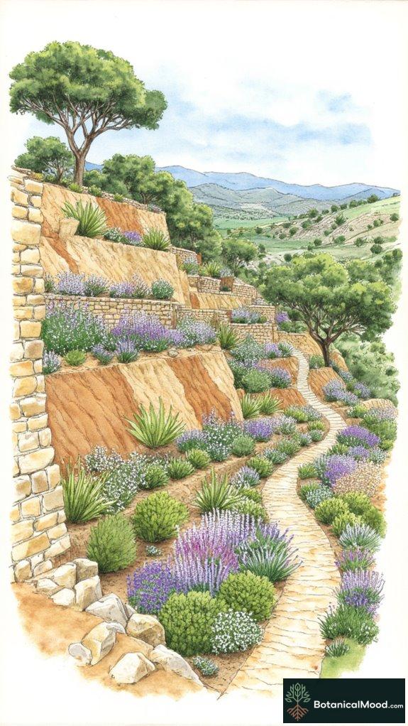 terraced planting for erosion