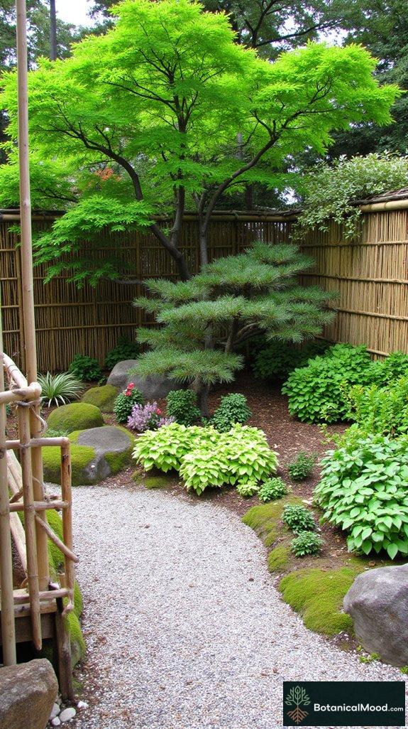 tranquil bamboo fencing gardens