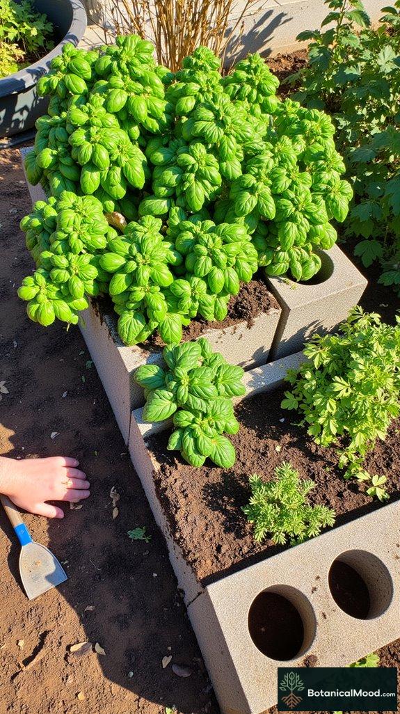 vertical cinder block gardens