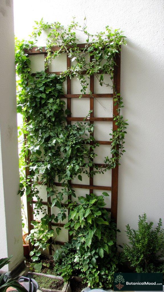 vertical garden using trellis