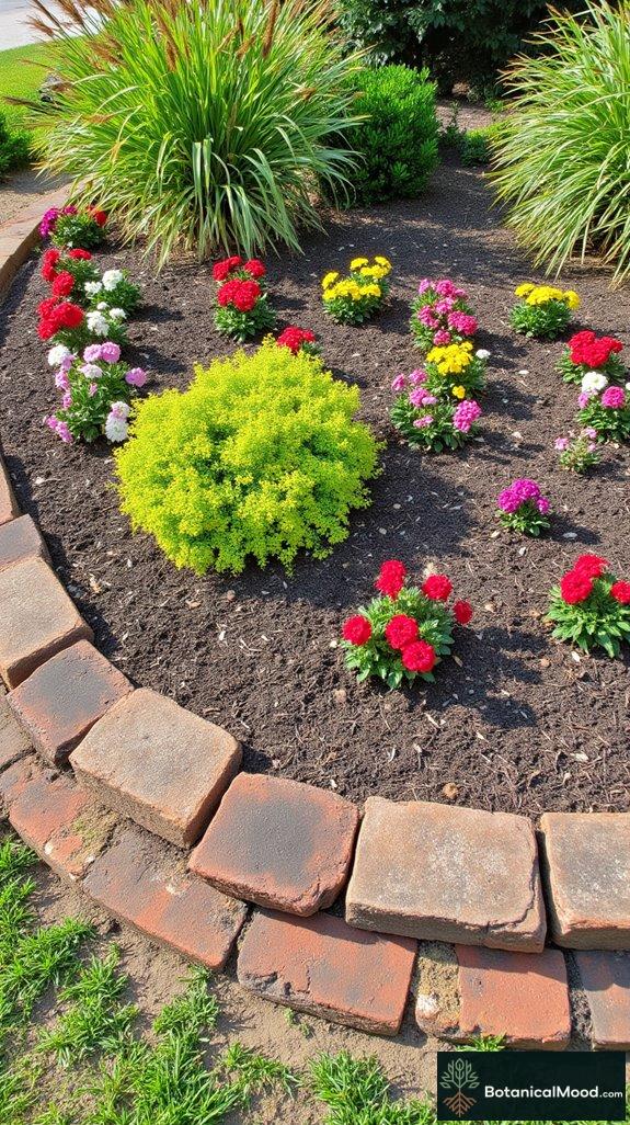 weathered brick garden borders