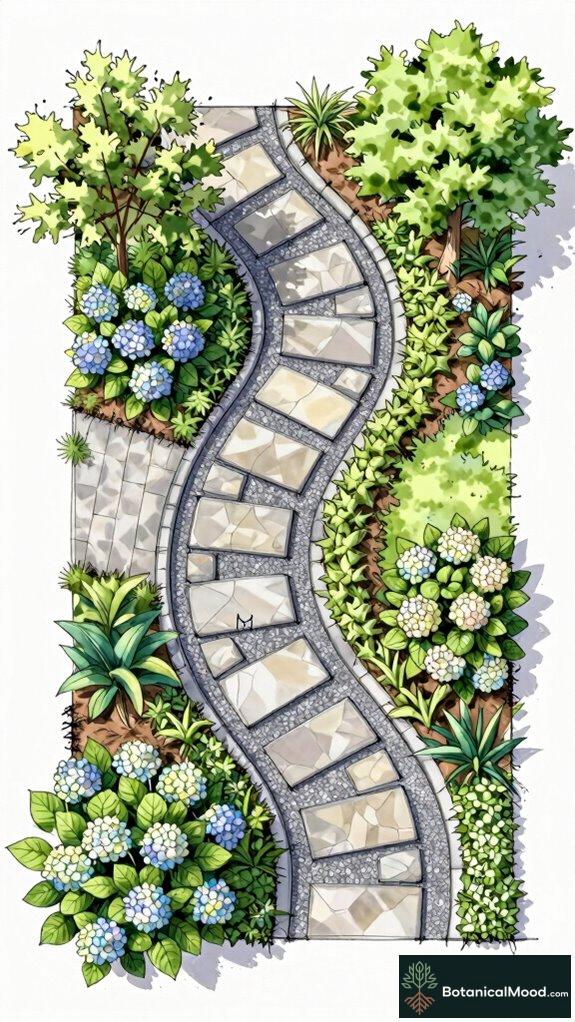 curved stone pathway design