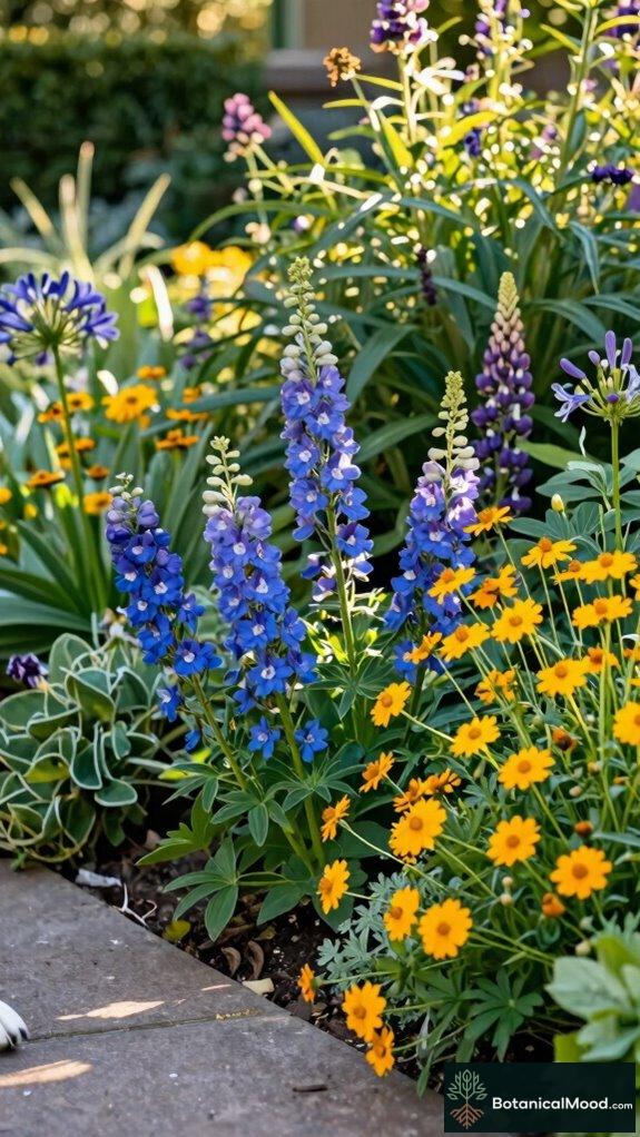 dog friendly blue and yellow flowers