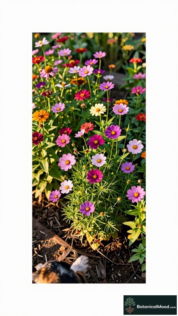 dog friendly colorful flowerbeds