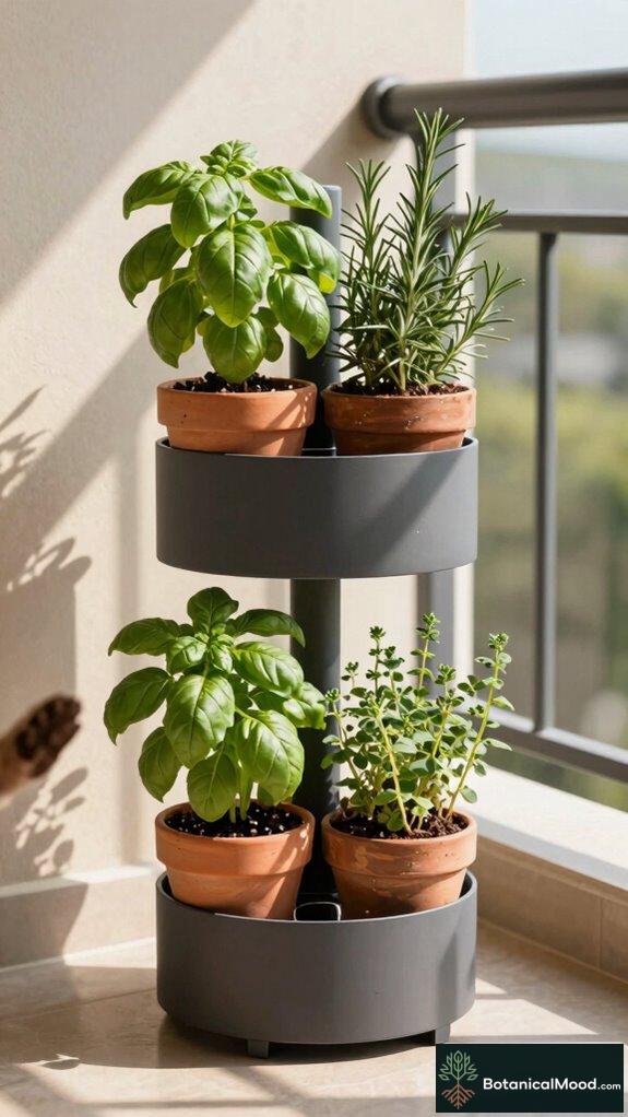 modular self watering herb tower