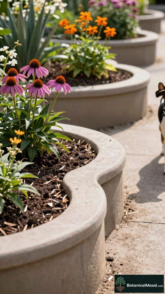 petal shaped raised flower beds