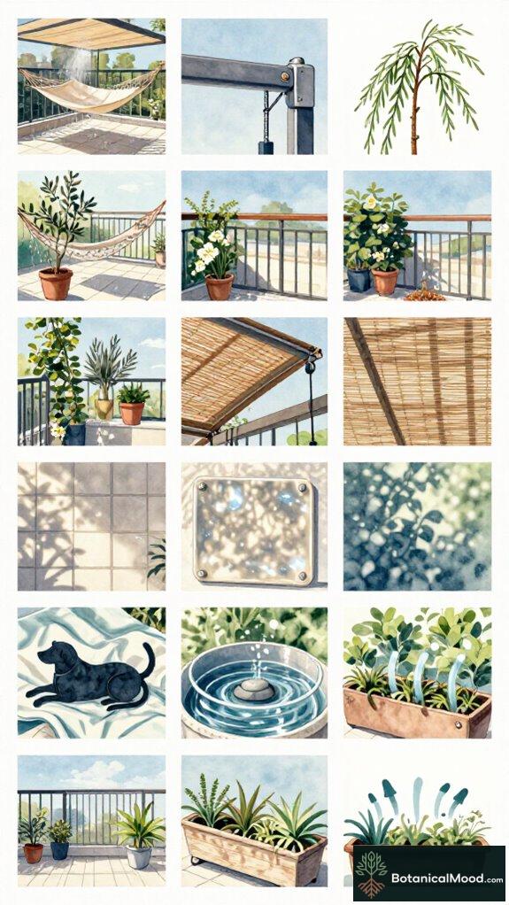 sun drenched balcony garden cooling