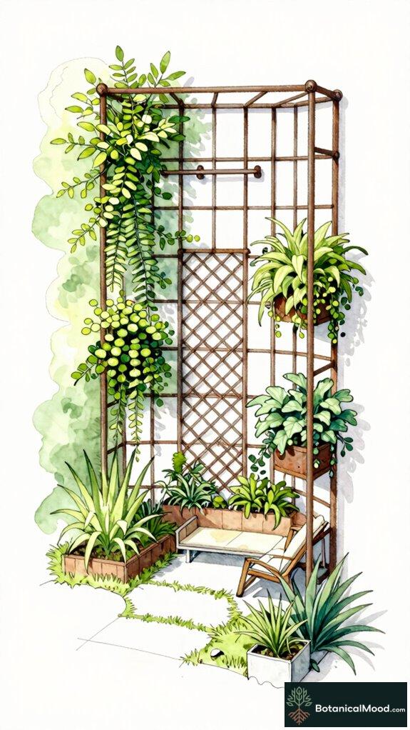 vertical cat garden trellis
