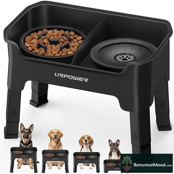 URPOWER Adjustable Raised Dog Bowls Set