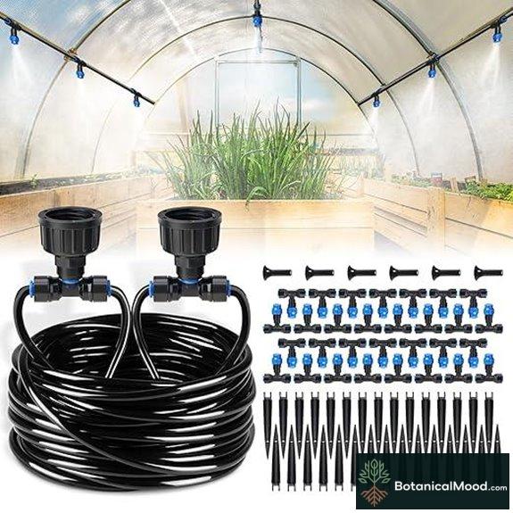 HIRALIY Greenhouse Misting Irrigation Kit with Adjustables