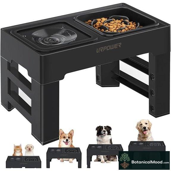 URPOWER 2-in-1 Adjustable Raised Dog Bowls