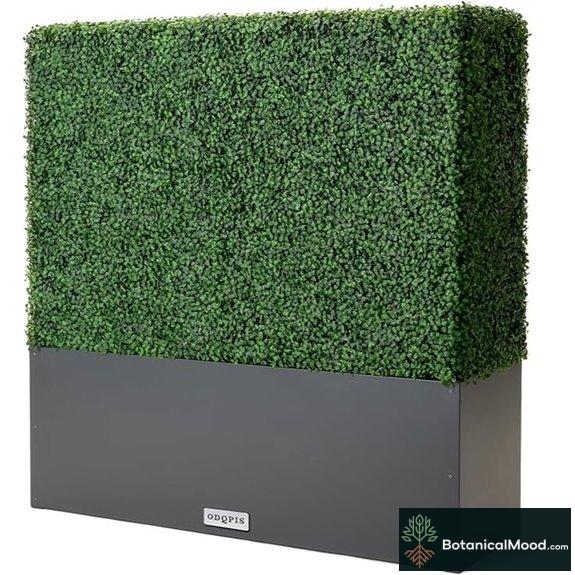 Artificial Boxwood Hedge Wall with Planter Box