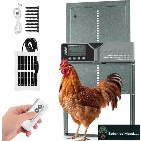 Solar-Powered Chicken Coop Door with Auto/Timer/Remote (Blue)