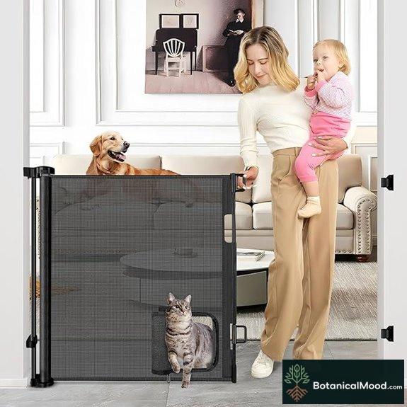 Retractable Baby Gates with Pet Door Gate