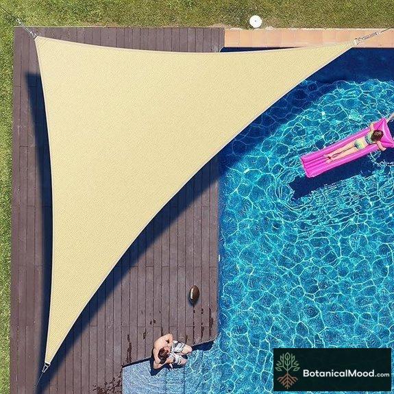 beige triangle sun shade
